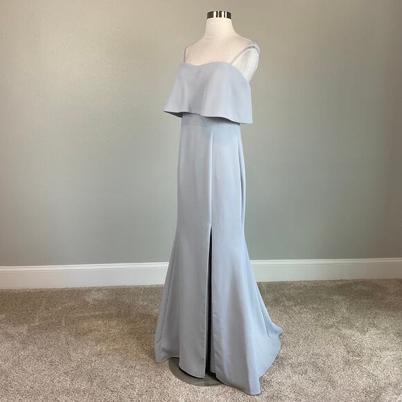 Silver Gray Strapless Evening Gown Size 10 Formal Dress by AQUA - Picture 3 of 11